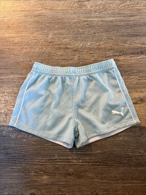 Puma Kids Light Blue Mesh Athletic Shorts